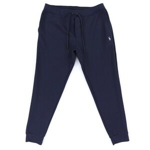 Polo Ralph Lauren Double-Knit Jogger Pants Mens Large Navy Blue Drawstring